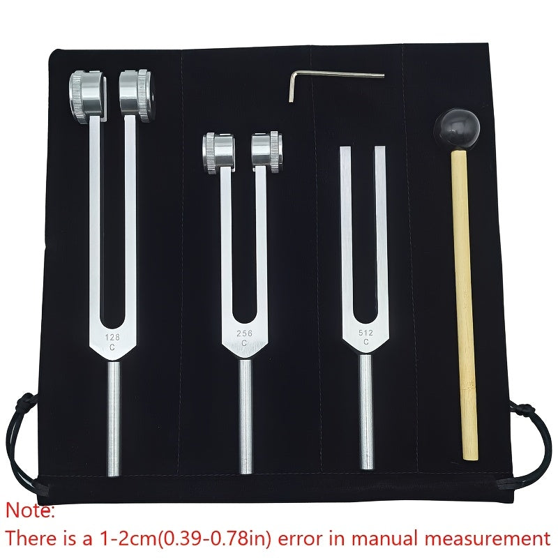 Chakra Healing Tuning Fork Set for Yoga and Meditation - Relaxation Device with 128Hz, 256Hz, and 512Hz Body Forks.