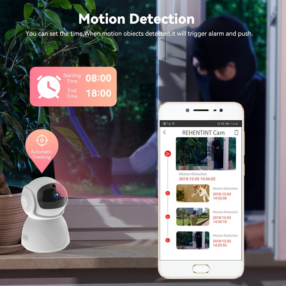 Valentine's Day Gift: High-Definition Indoor Camera with Automatic Tracking, Dual-Band WiFi Security Camera for Home Monitoring. Features 1080P HD Night Vision, Two-Way Audio, and 5GHz/2.4GHz Connectivity.