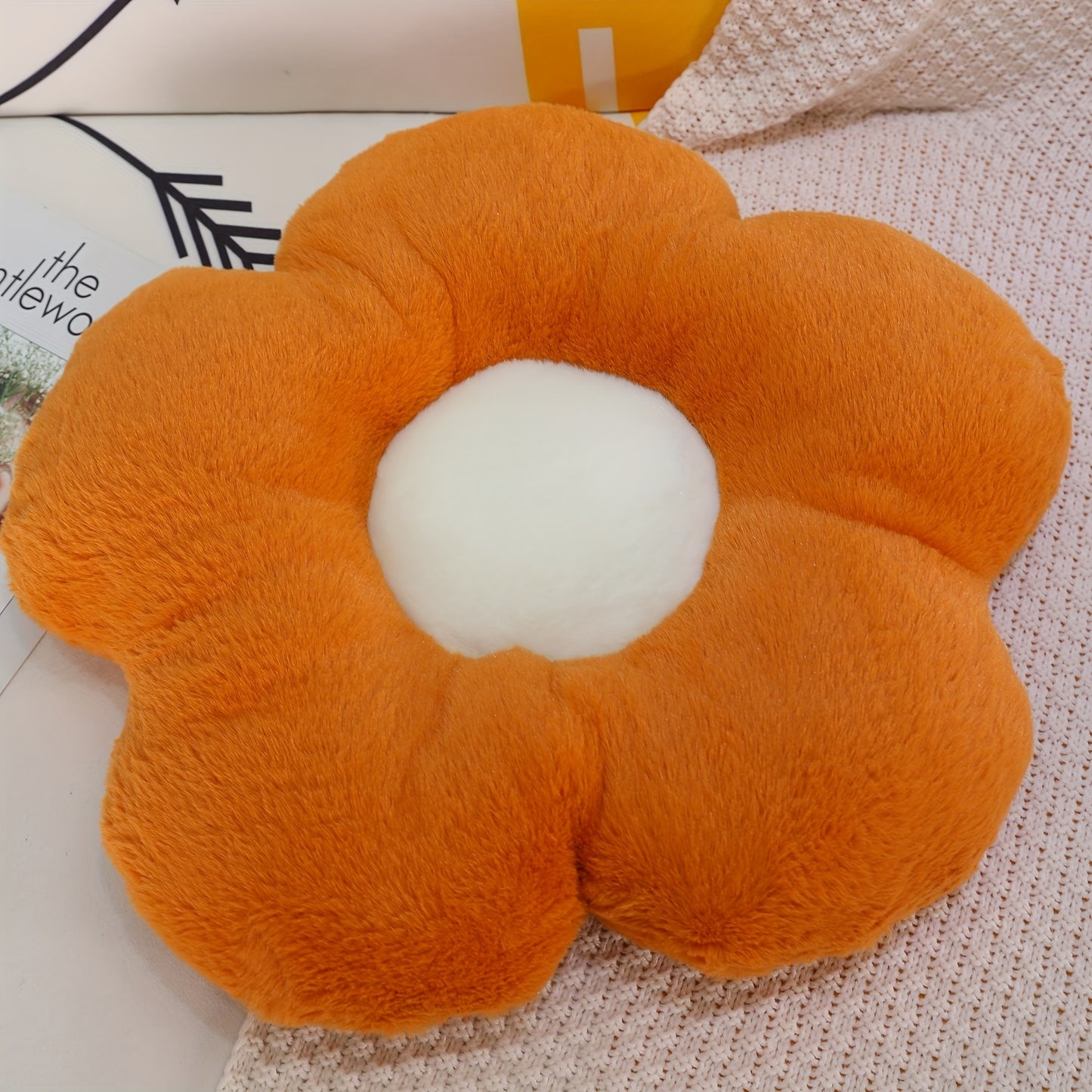 1 flower-shaped pillow for cute and comfy room decor, sofas, beds, cars, and lounging.