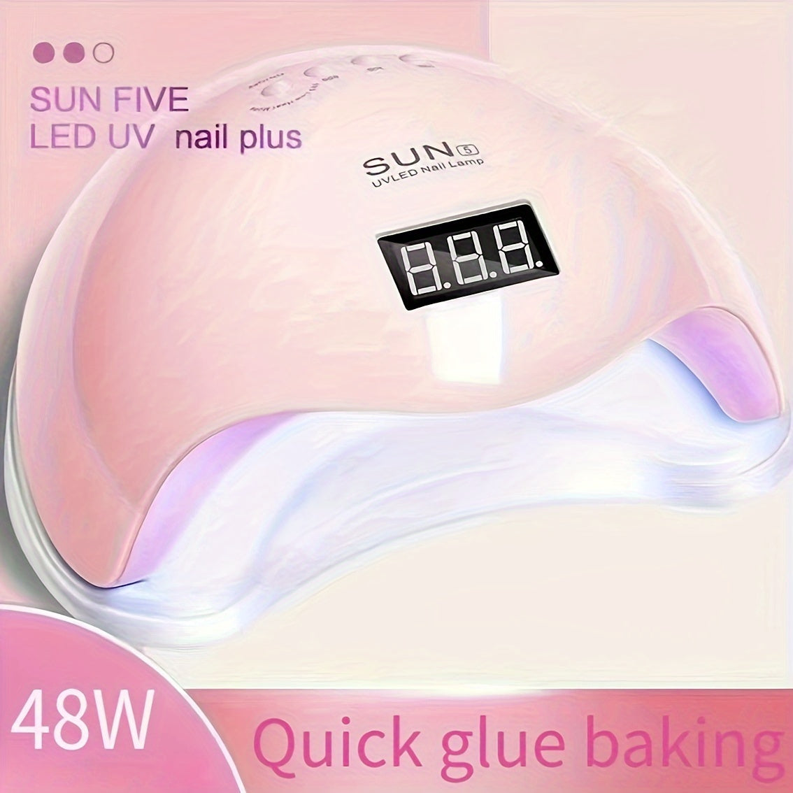 High-Power UV Nail Lamp with Digital Display - Portable, Odorless Gel Polish Curing Light for Home & Salon Use