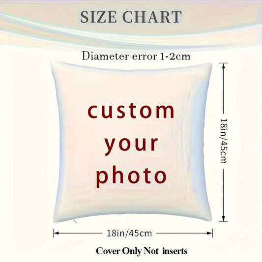 Personalized Wedding Photo Throw Pillow Cover, 45.72x45.72 cm, Made of Polyester in Mixed Colors, Features Knit Fabric, Ideal for Home Decor