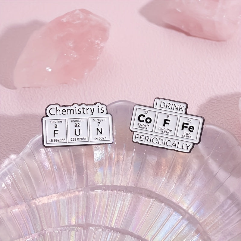 Set of 20 metal brooches featuring chemical elements, made of alloy with painted badges, perfect for those interested in math and science, a unique and exquisite gift.