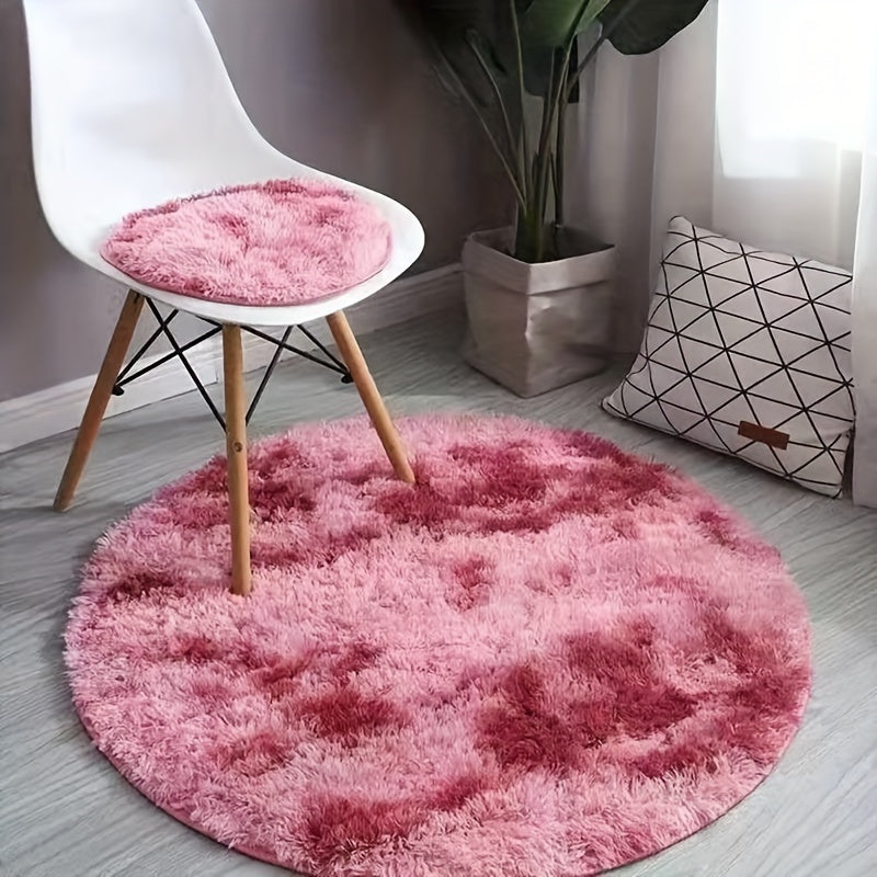 Best-Selling Soft & Fluffy Tie-Dye Round Mat - Luxuriously Thick at 3cm, Ideal for Living Room & Bedroom, Handwash Recommend, Made with Velvet for Ultimate Comfort, Gentle on Skin