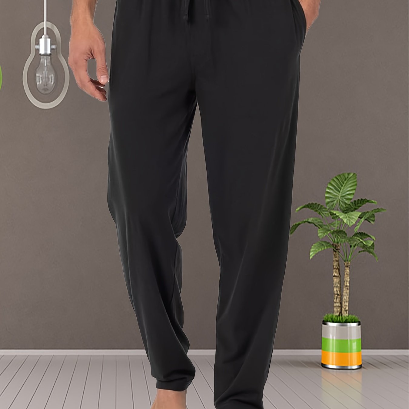 Men's stylish solid pajama pants.