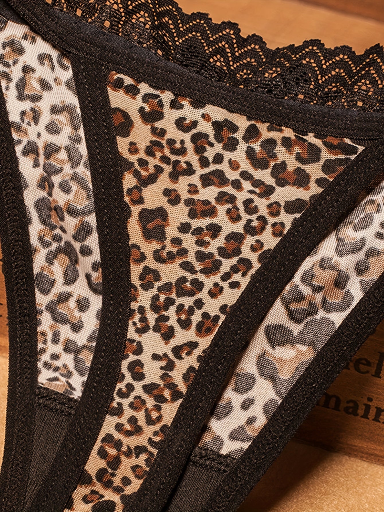 Women's low waist intimates with leopard print design