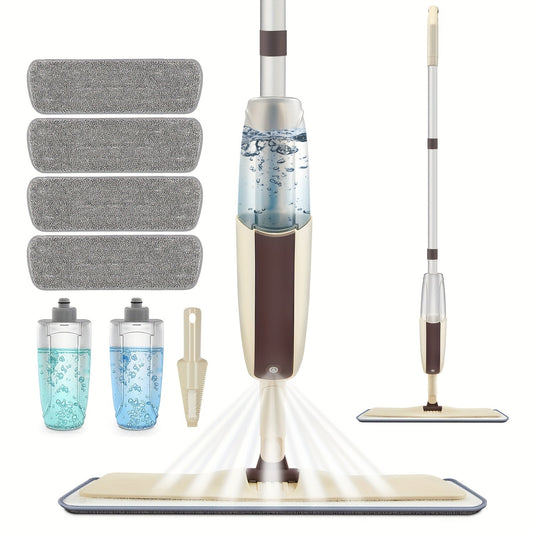 Multifunctional Spray Mop with Reusable Bottle & 4 Microfiber Pads - Great for Cleaning Hardwood, Laminate, and Ceramic Floors - Perfect for Both Home and Commercial Settings