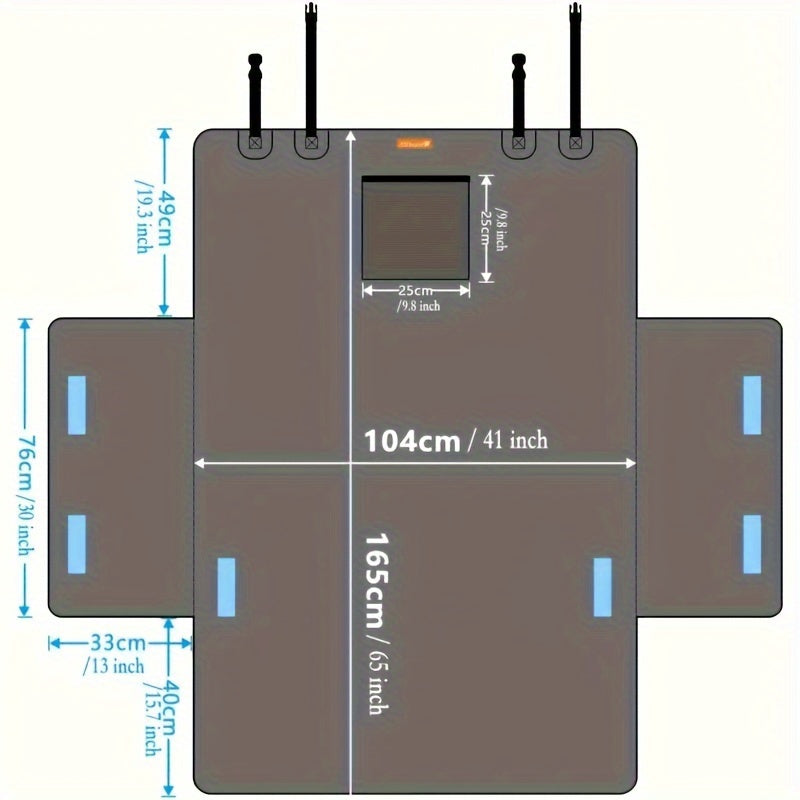 Waterproof black fabric trunk liner protects pet cargo from scratches in small trucks and SUVs.