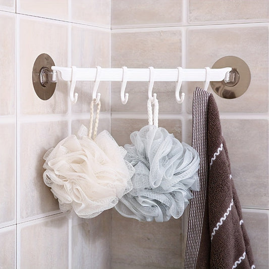 Convenient 6-Hook Wall Mount Organizer - Simple Installation, No Damage, perfect for organizing Kitchen & Bathroom Towels, Corner & Door storage needs. Includes Adhesive Hooks, Baskets, Bins & Containers for a well-organized home.