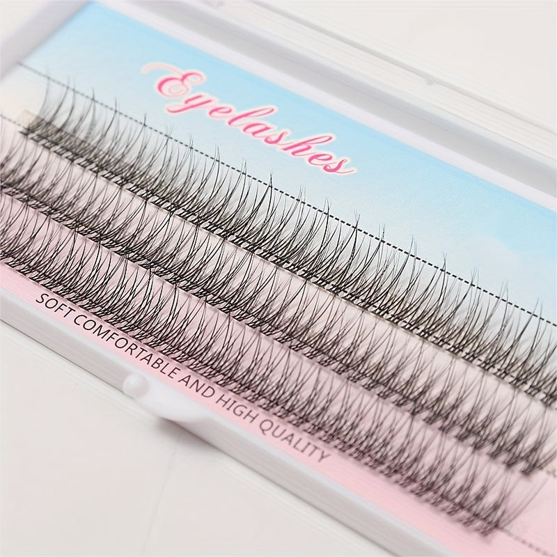 Feather false eyelashes with a fish tail design