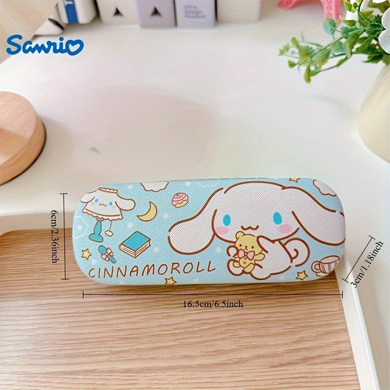 Stylish Design, Sanrio Kuromi Chic Faux Leather Glasses Case - Tough, Shockproof Protection for Fashion Glasses & Prescription Eyewear, Sanrio