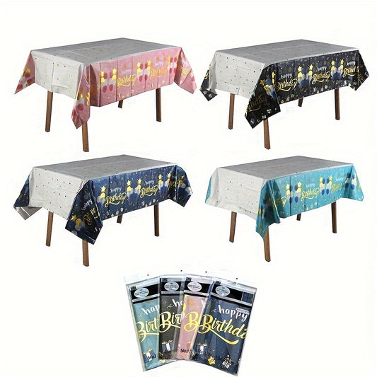 Happy Birthday Aluminum Table Runner, 54”×72” for Birthday Party