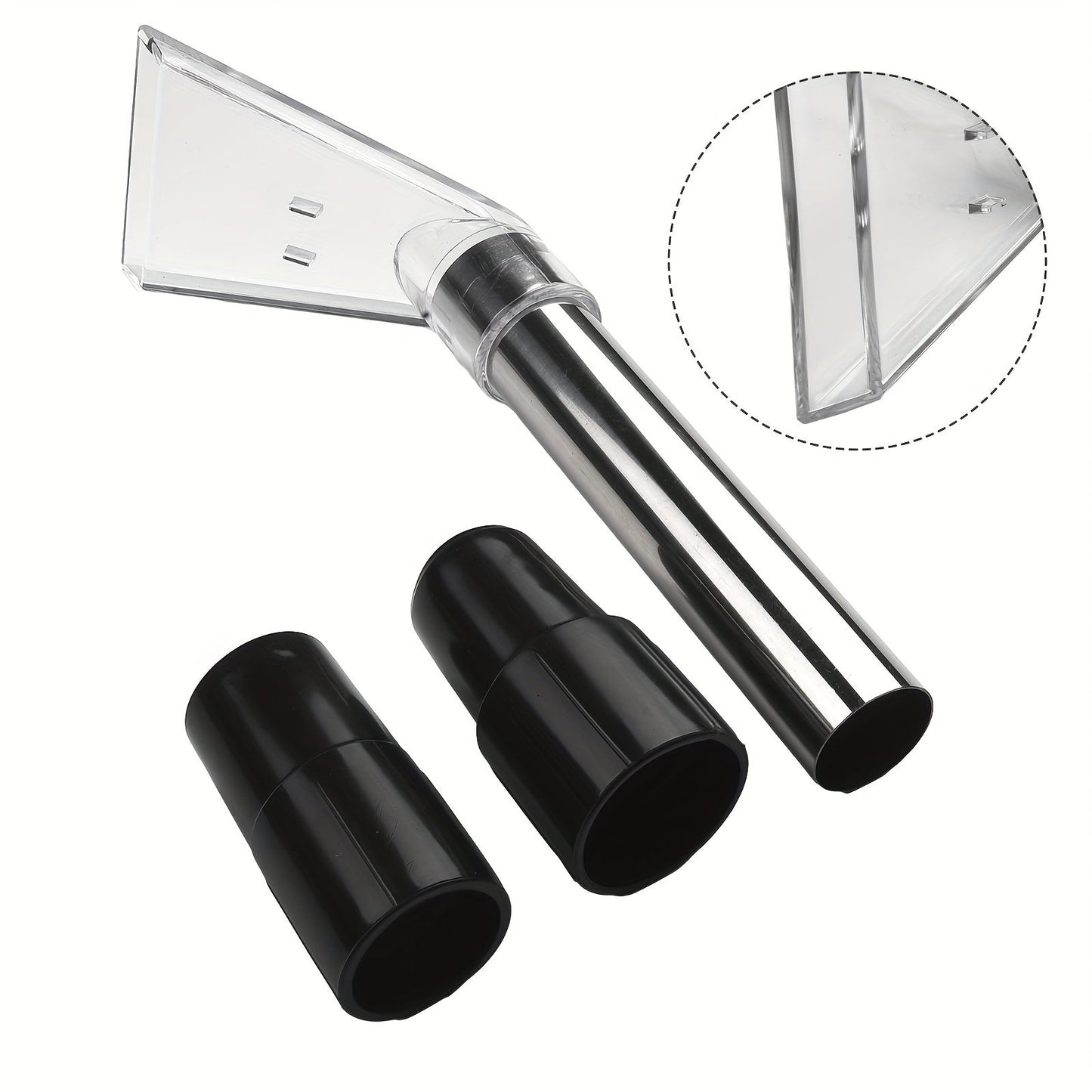 Vacuum Cleaner Attachment Set with Swivel Head Brush, Nozzle, and Adapters for Convenient Carpet and Floor Cleaning - 3 Pieces