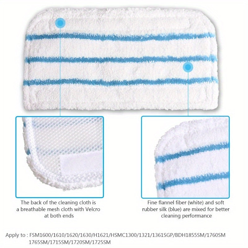 Get a pack of washable mop pads compatible with Black & Decker, designed for FSM 1600, 1610, 1620, and 1630 steam mops. These reusable microfiber cloth refills offer high absorption for your floors.