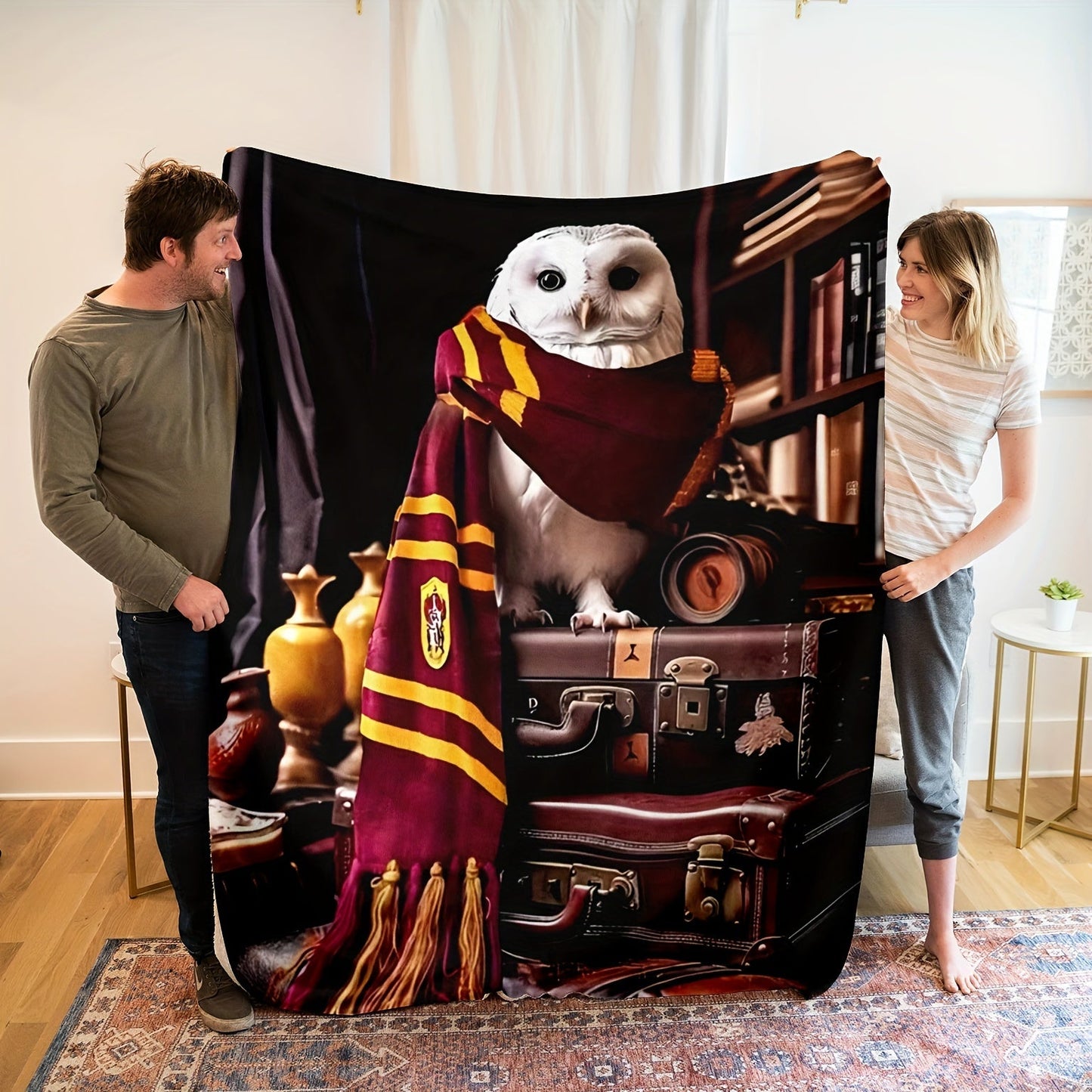 Stay warm and cozy with our Contemporary Owl Print Flannel Throw Blanket. Made from soft knitted polyester, this all-season blanket is the ideal home gift for any room in your house. Featuring a digital print with a theme of Other Topics and no