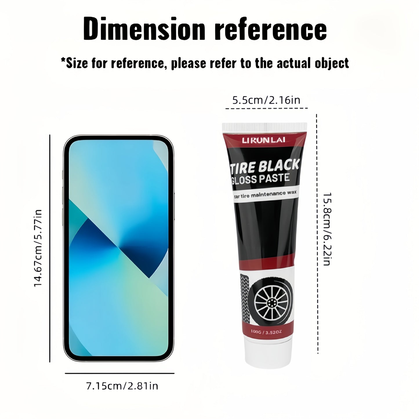 LIRUNLAI Tire Black Gloss Paste: Enhances Shine, Protects against Aging, Long-Lasting Luster for Cars, Motorcycles, and Bicycles, Coconut-Based Formula, Leaves No Residue, Under 1 Liter