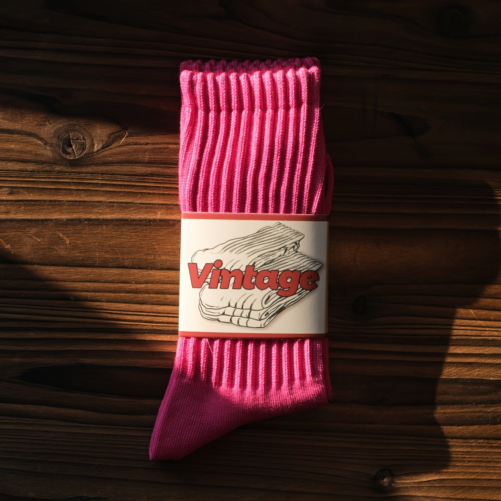 Men's and women's college style retro socks, breathable and thick, suitable for all seasons.