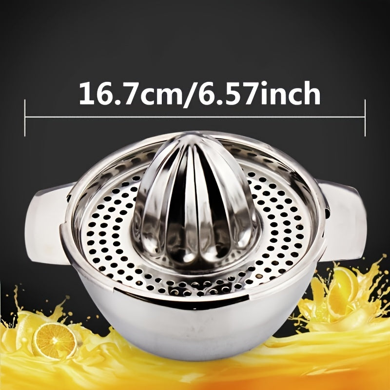 Durable Stainless Steel Manual Citrus Juicer for Squeezing Fresh Lemon, Orange, and Other Juices, Perfect for Your Kitchen with Dining Accessories Included