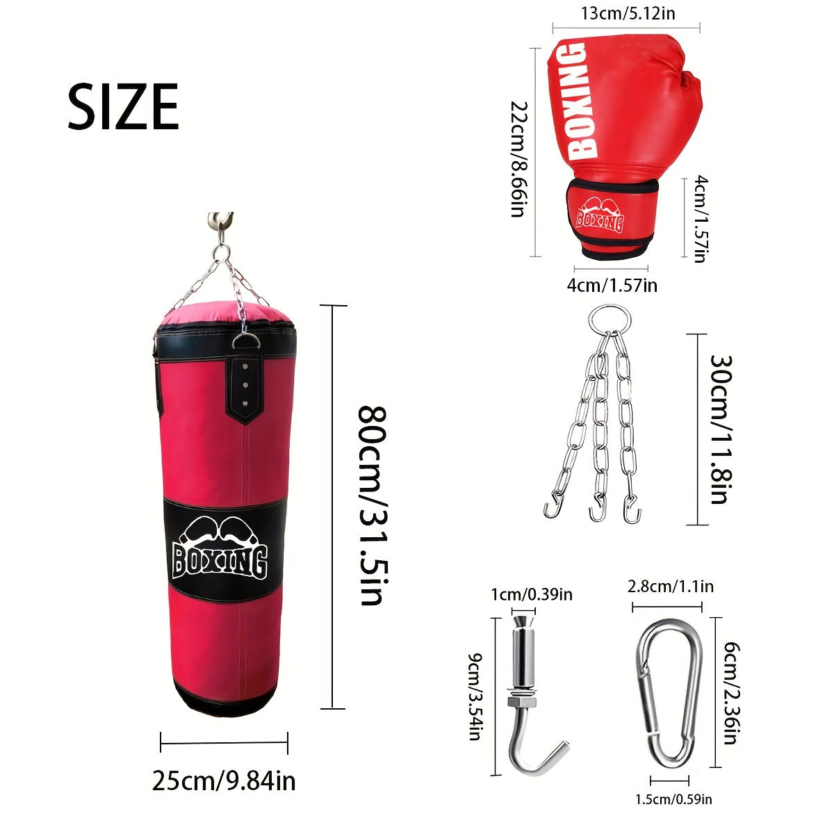 Adult unisex Sanda martial arts boxing bag for MMA training, hanging punching bag