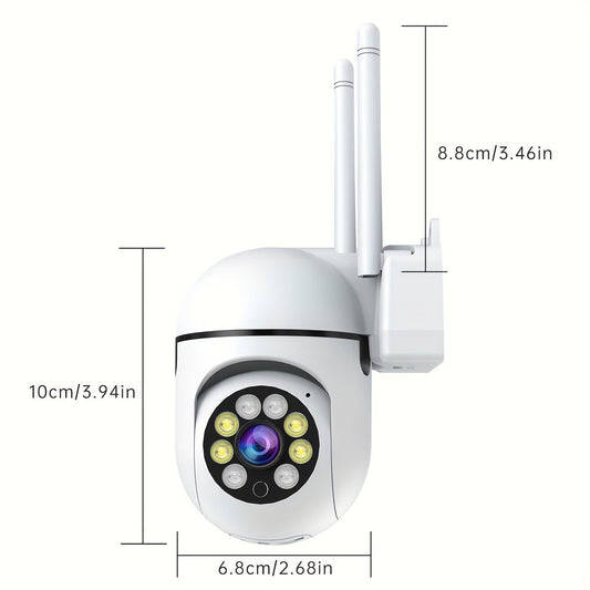 Get crystal clear 1080P HD Full-Color Night Vision Security Camera for Indoor/Outdoor use. Features 2-Way Audio, PTZ Control, and Motion Tracking. Wi-Fi Enabled, USB Powered, Works with HomeKit, and Pet-friendly.