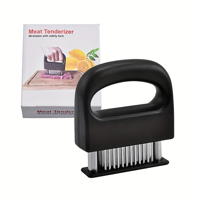 Enhance Flavor with JATEN 48-Blade Meat Tenderizer- Durable Stainless Steel Tenderizer with Ultra Sharp Needles - Perfect for Tenderizing Beef, Pork, Turkey, and Fish - Great for Marinades, BBQs, and Cooking