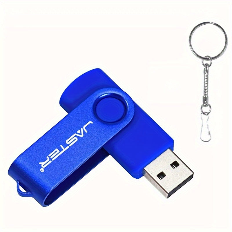 JASTER 128GB High-Speed USB 2.0 Flash Drive with Rotatable Metal Memory Stick, Keychain, and Bright Colors - Perfect for Business Gifting