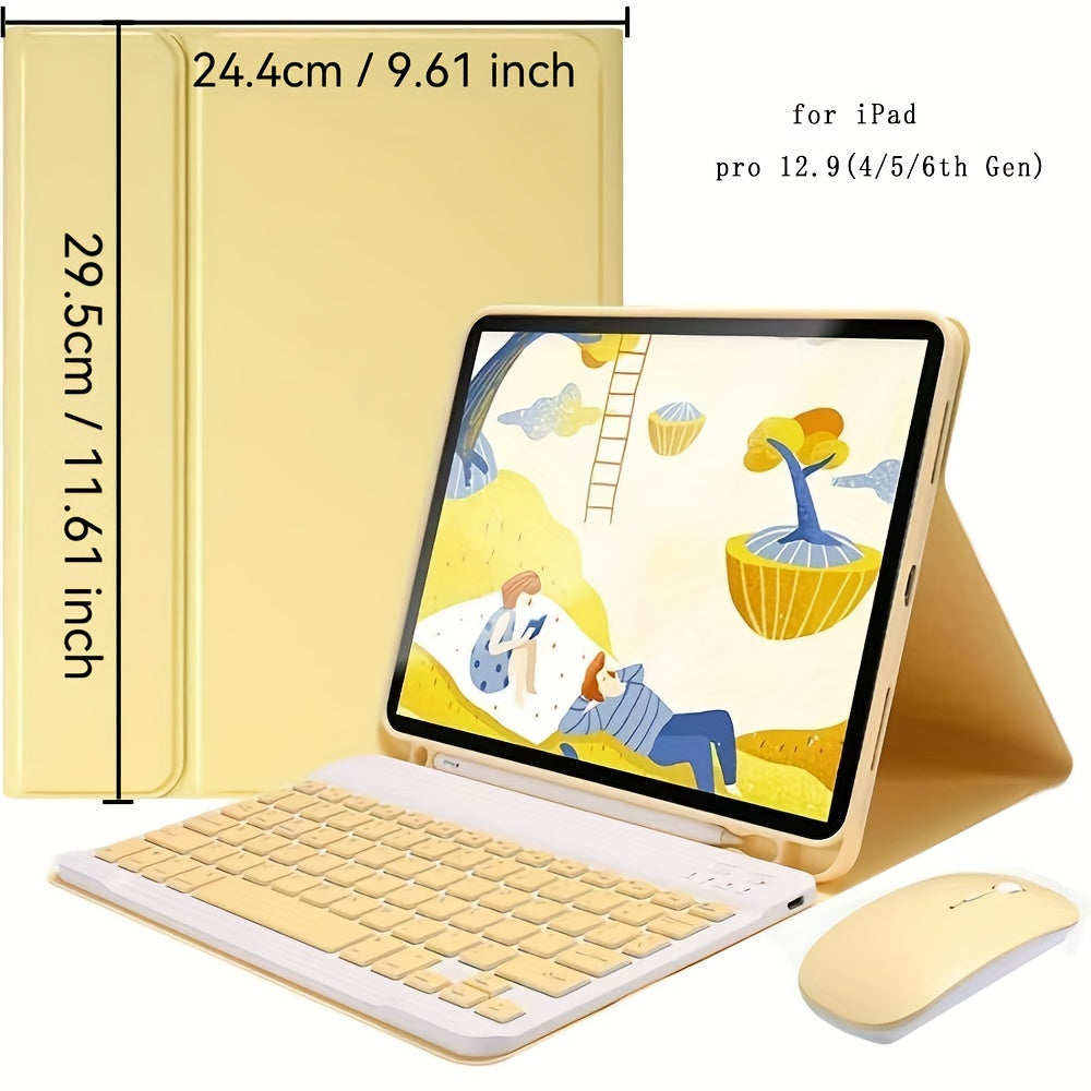 Wireless iPad Pro 32.77cm & Air M2 13inch Case with Pencil Slot, Keyboard, Type-C Charging. Charger not included.