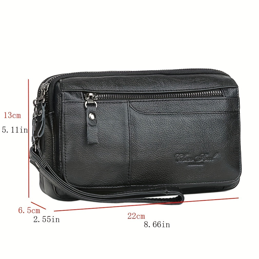 Men's Genuine Leather Business Clutch Key Bag