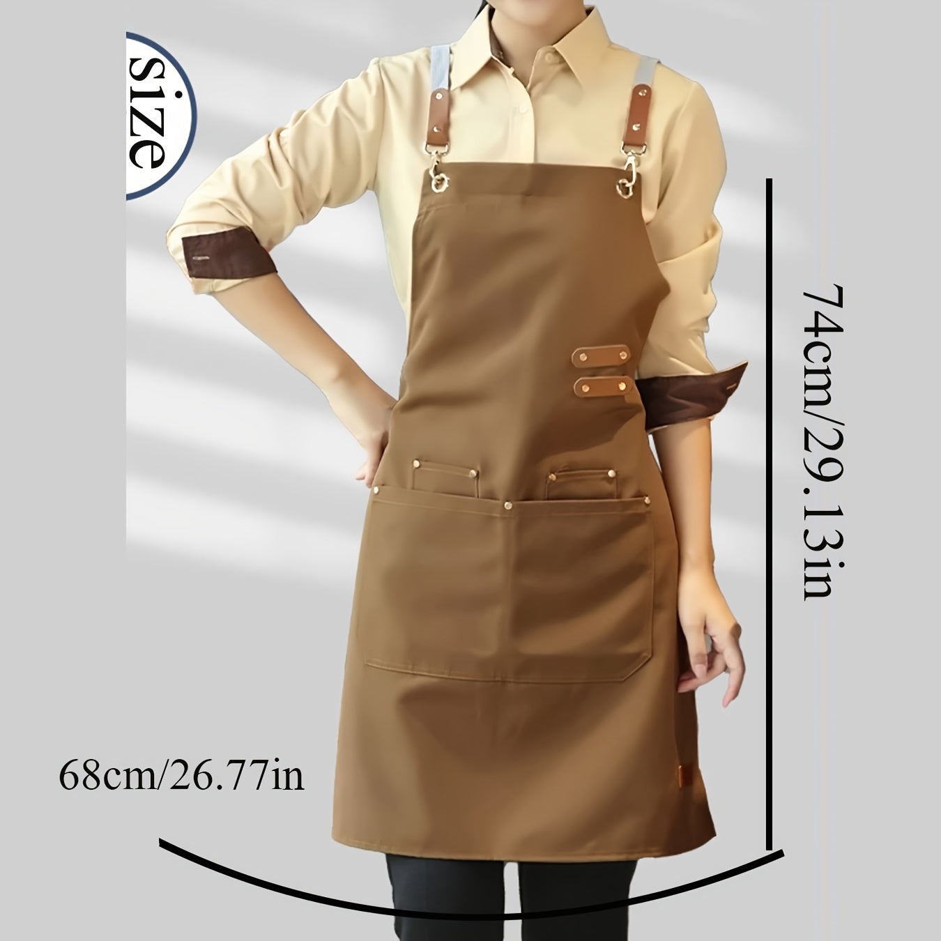 Canvas apron, unisex, solid color, multiple colors, versatile for various professions and activities, ideal work attire.