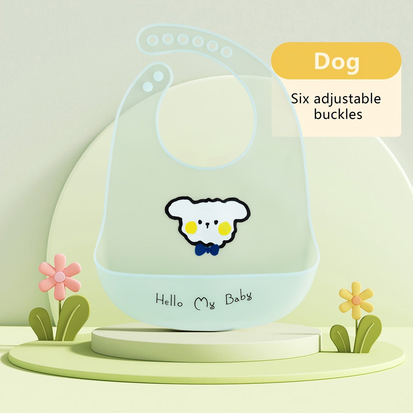 Soft and durable feeding bibs with adjustable neck band for cute babies, waterproof and adorable.