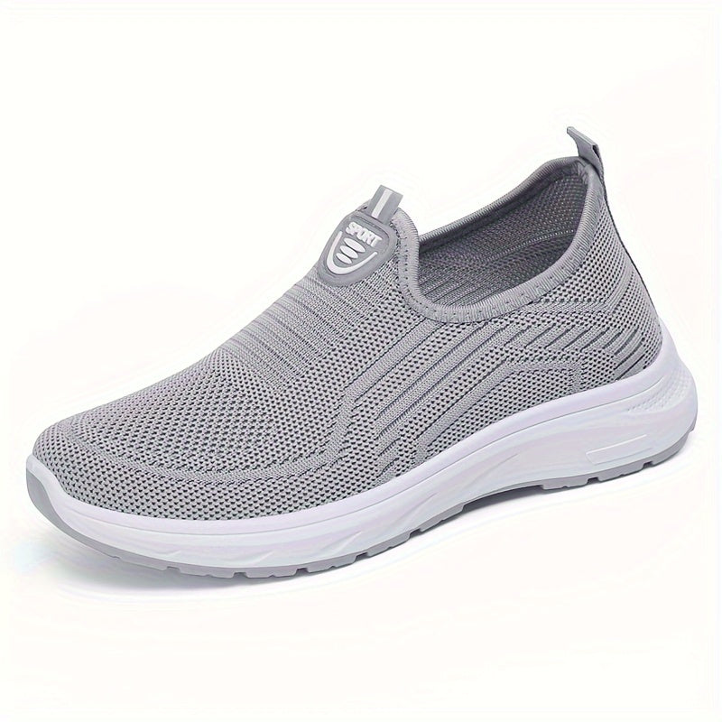 Women's Mesh Slip-On Fashion Sneakers with Round Toe, PVC Sole