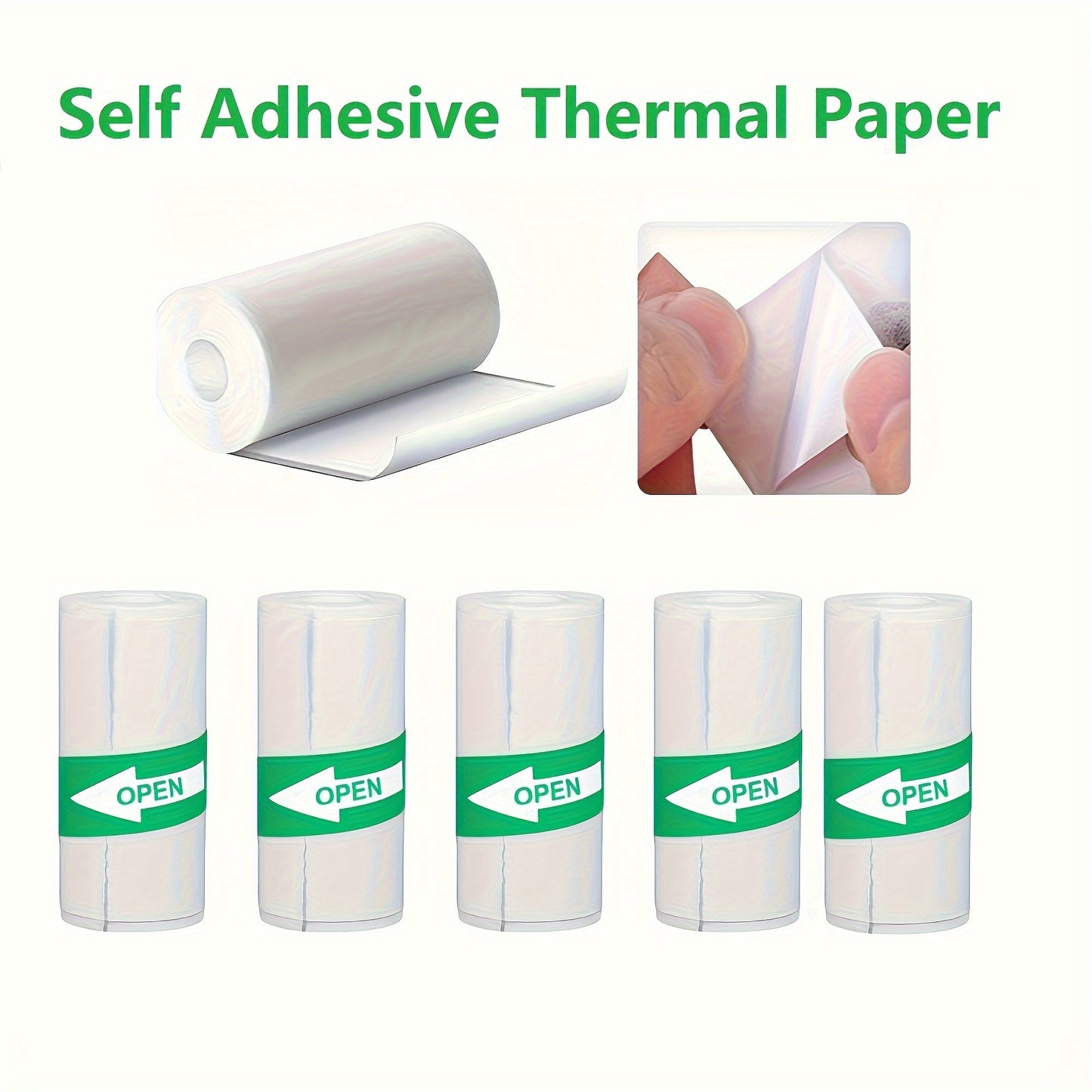 5rolls Mini-pocket Printer for printing text and pictures on 57*30mm self-adhesive color thermal paper.