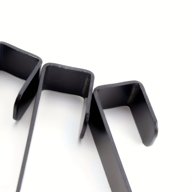 2 sleek black & white J-shaped hooks for easy installation, ideal for hanging towels, bags, and decorations in bathroom, kitchen, and cabinets.