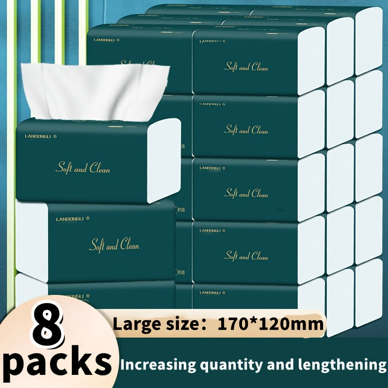 Premium Bamboo Pulp Facial Tissues - Pack of 8, 270 Sheets per Box, No Dyes, 4-Ply Disposable Napkins for Use at Home or Dining Area