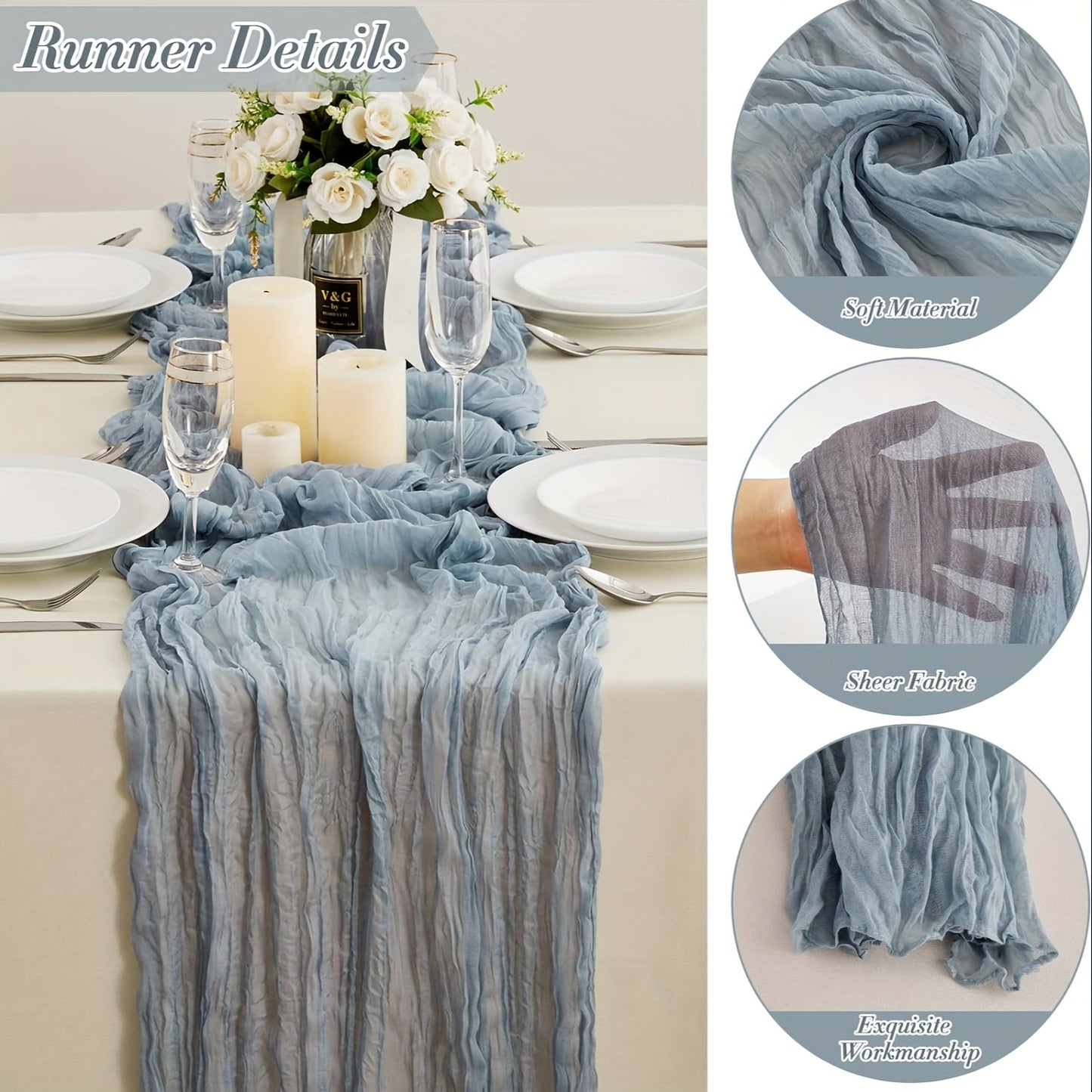 Multi-color pleated table flag - elegant dining table decor