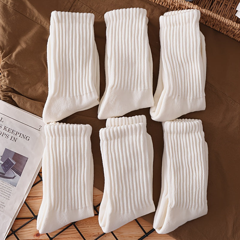 6 Pairs Men's Breathable Crew Socks for Winter & Autumn