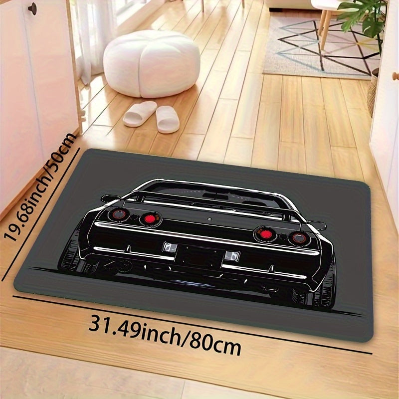 Soft Area Rug with Creative Car Design - Made from Machine Washable Polyester, Suitable for Room and Bedroom. Non-Slip and Durable for Home Kitchen and Entryway. Enhance Your Living Space with this Decorative Floor Carpet.