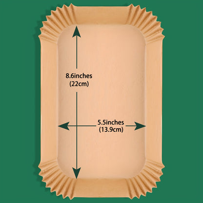 50 Non-Stick Parchment Liners for Dual Air Fryer Trays - Resistant to Oil & Water, Disposable Baking Sheets Perfect for RVs & Kitchens, Air Fryer Paper Liners