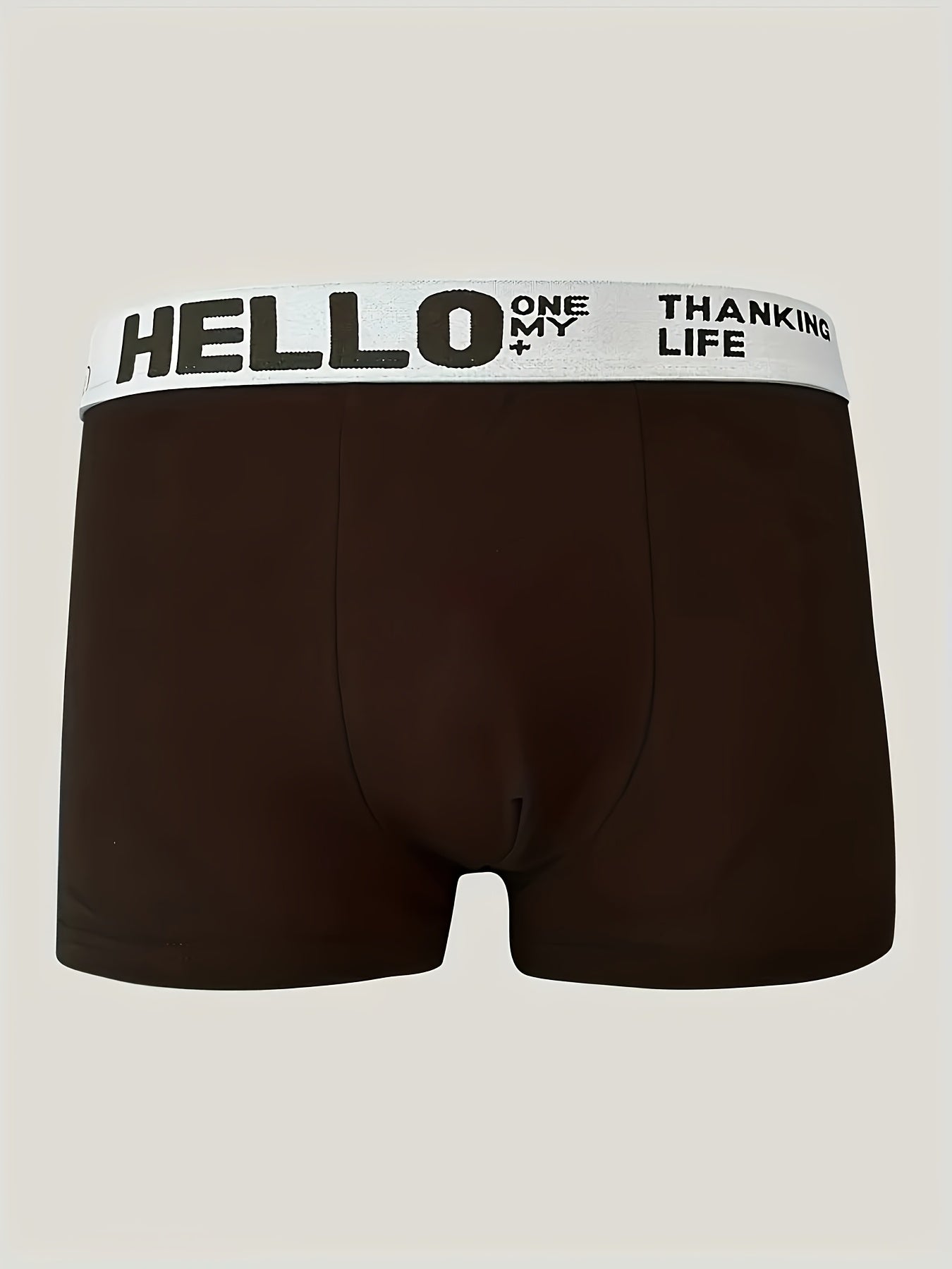 Randomly selected HELLO Men's underwear in 1, 3, or 5 pieces. Solid color square shorts, breathable and comfortable boxers.