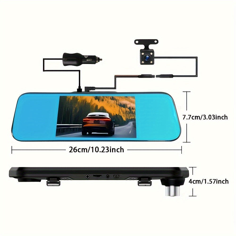 YiXingjia 1080P Dual Camera Car Dash Cam with Infrared Night Vision, Loop Recording, Wide-Angle Lens & 13.97cm IPS Touch Screen - Includes 64GB Card for Cars and Trucks, YIXINGJIA