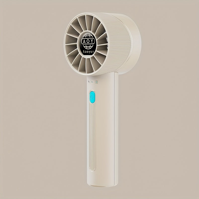 The HOTU Portable Handheld Fan is a compact and powerful mini personal fan with 4 different wind speeds. It features a USB rechargeable 2600mAh battery for convenient power on the go. The fan is made of polished plastic and has a wearable design, making