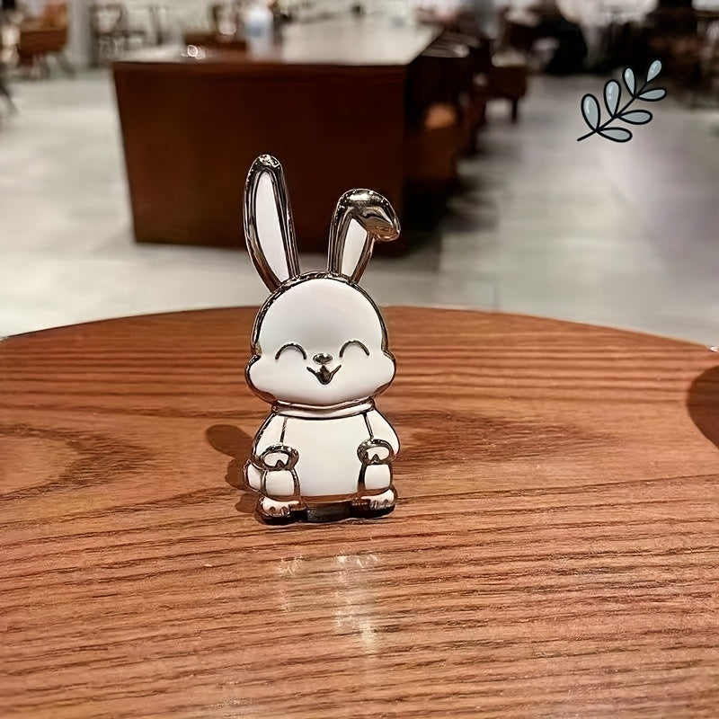 Foldable, ultra-thin cartoon rabbit mobile phone case bracket for hands-free viewing