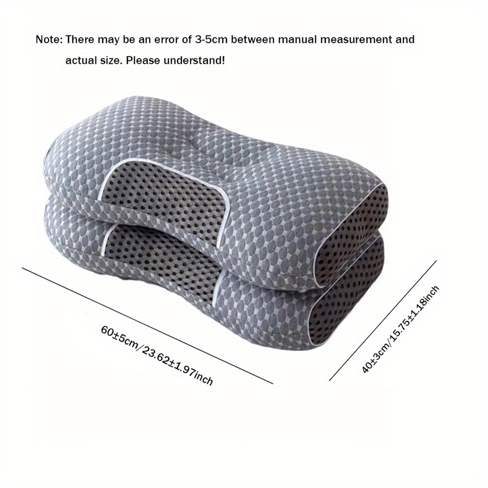 The Ergonomic Cervical Pillow Set includes 2 pillows that are compressible, with a soft firmness for whole body support. Suitable for ages 14 and up, these pillows offer orthopedic neck support and come with a breathable polyester cover, perfect for