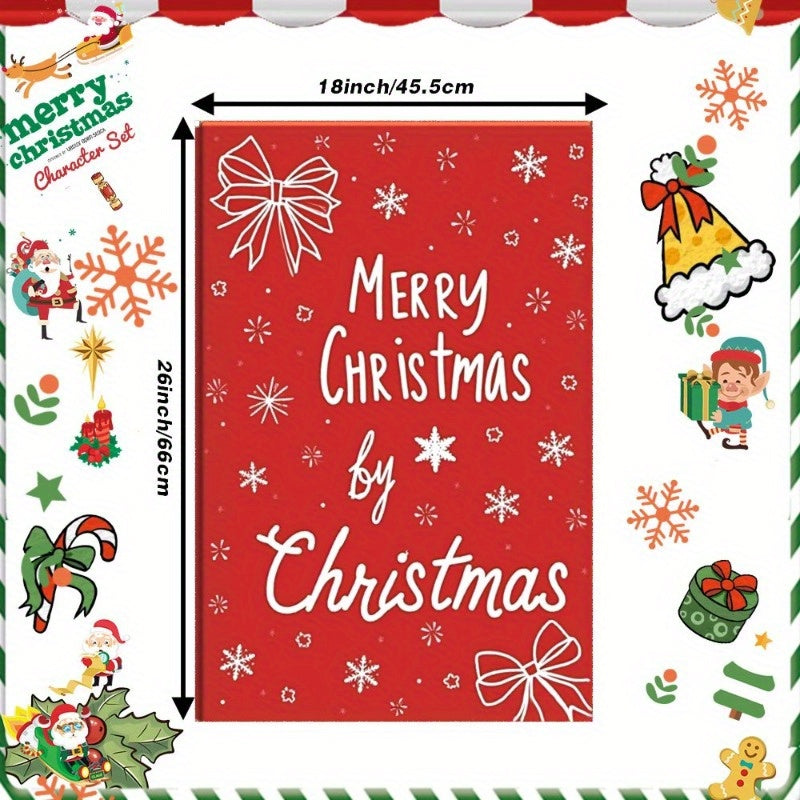 1 piece of a tea towel measuring 18 by 66.04 cm, featuring a festive Christmas wintertime design. Perfect for adding some holiday cheer to your kitchen decor. Item code: DZOQN