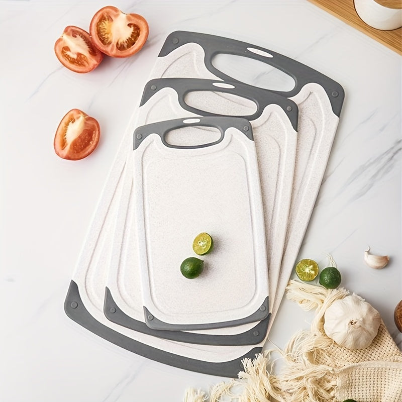 Top Pick: Set of 3 Anti-Slip Plastic Chopping Boards with Colorful Dots, Perfect for Hanging in the Kitchen - Great for Cutting Fruits and Vegetables