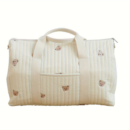 Stylish, Roomy Embroidered Animal Print Diaper Bag - Lightweight Tote for on-the-go Moms with Travel and Storage features