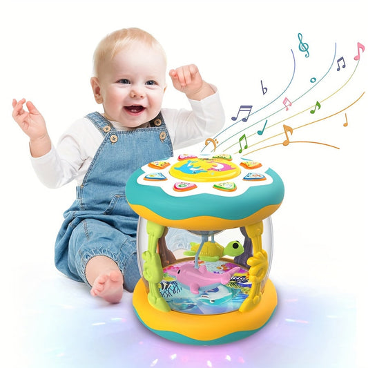 Ocean Projector Musical Light-Up Baby Toy for Crawling, Tummy Time, and Learning. Suitable for 6 to 12 months old infants and makes a great gift for 1-3 year old girls. Random accessory color included. Perfect for Halloween or Christmas.