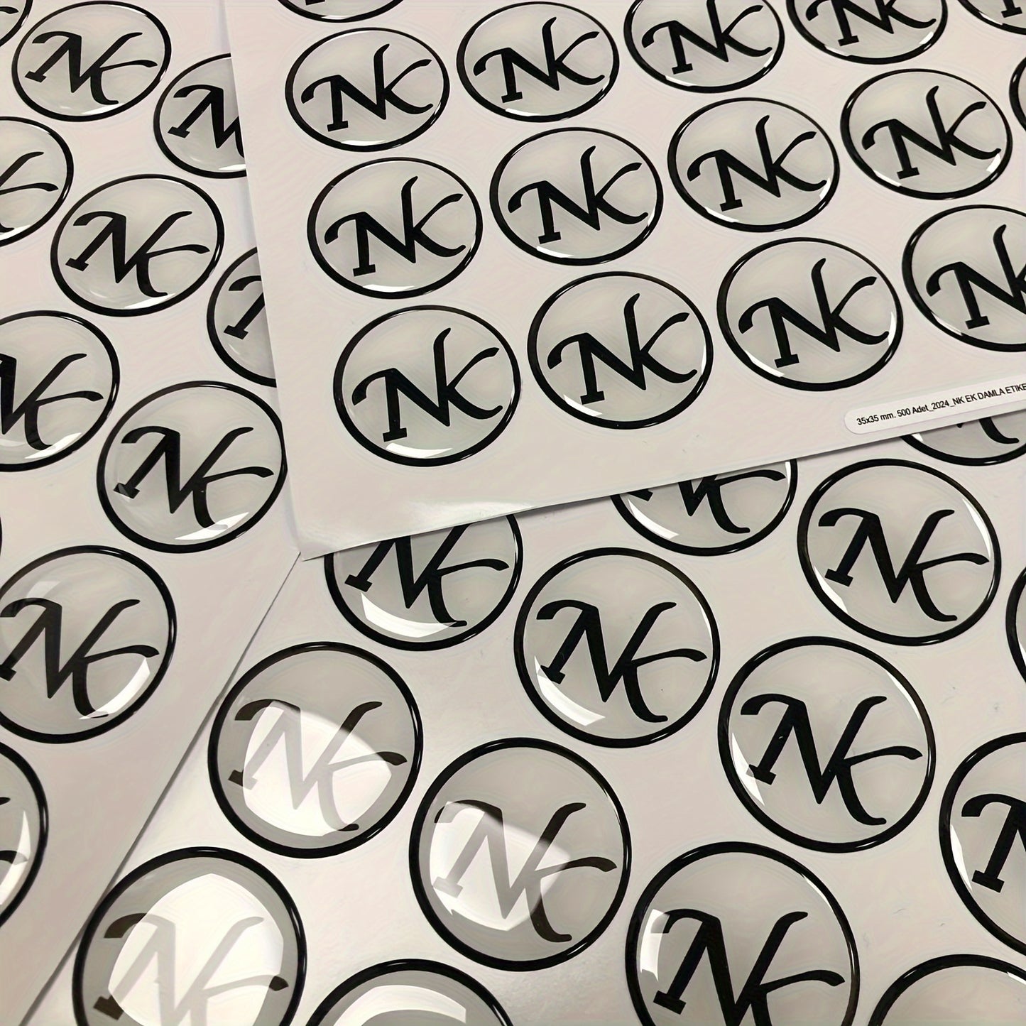 100 Custom Round Epoxy Stickers, Personalized Domed Labels