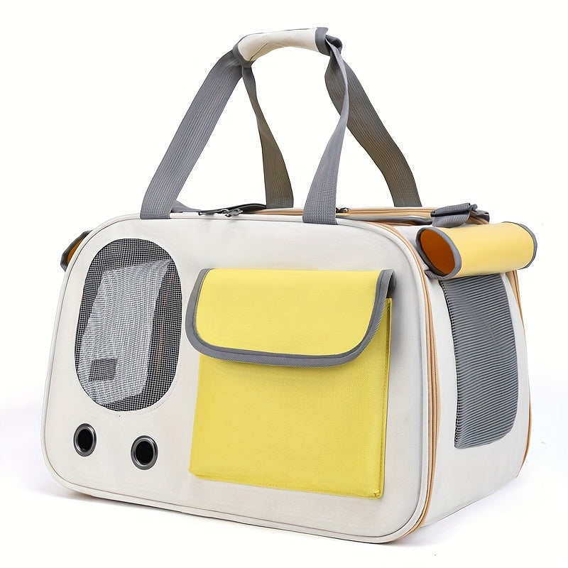 Lightweight, breathable and durable portable cat carrier that folds for easy storage.