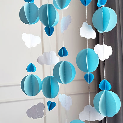 3D paper heart cloud flower decoration