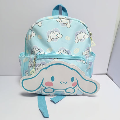 Sanrio backpacks for kids featuring cute cartoon designs, lightweight & durable canvas material, available in multiple colors & patterns, with large capacity and zippered closure.